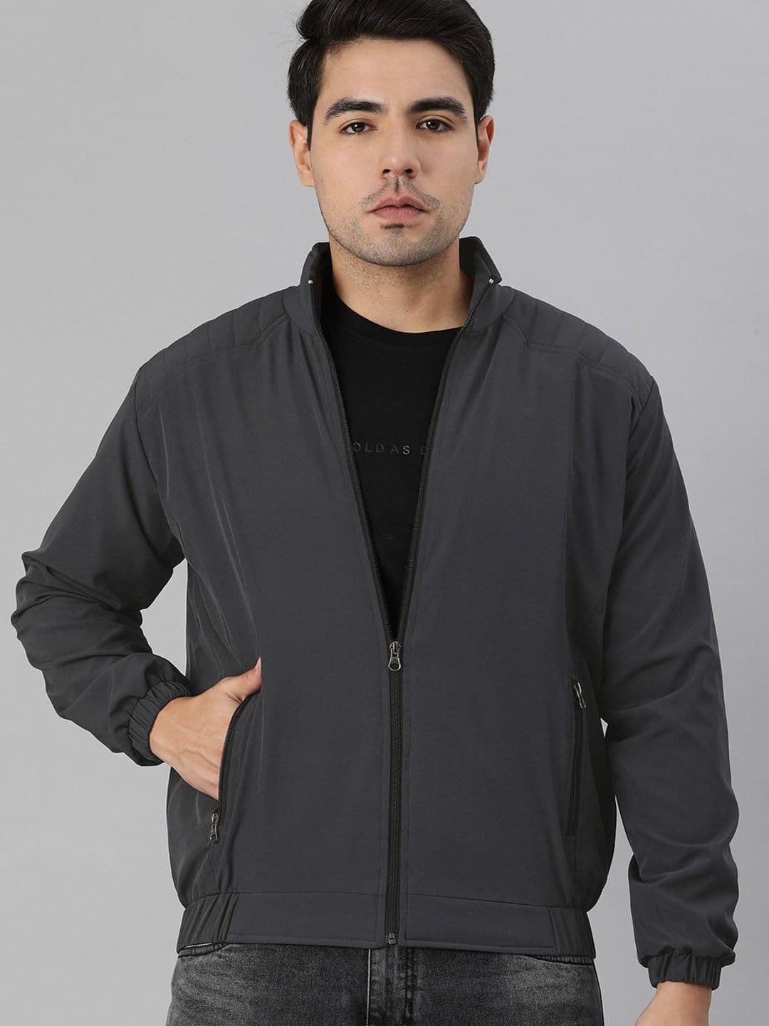 VOXATI Men Mock Collar Sporty Jacket - view 1