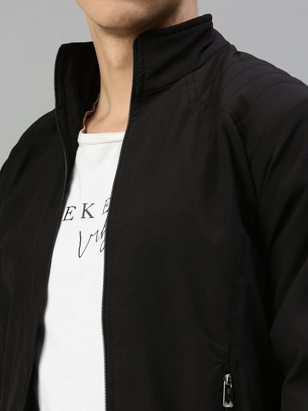 VOXATI Men Stand Collar Open Front Jacket thumbnail 5
