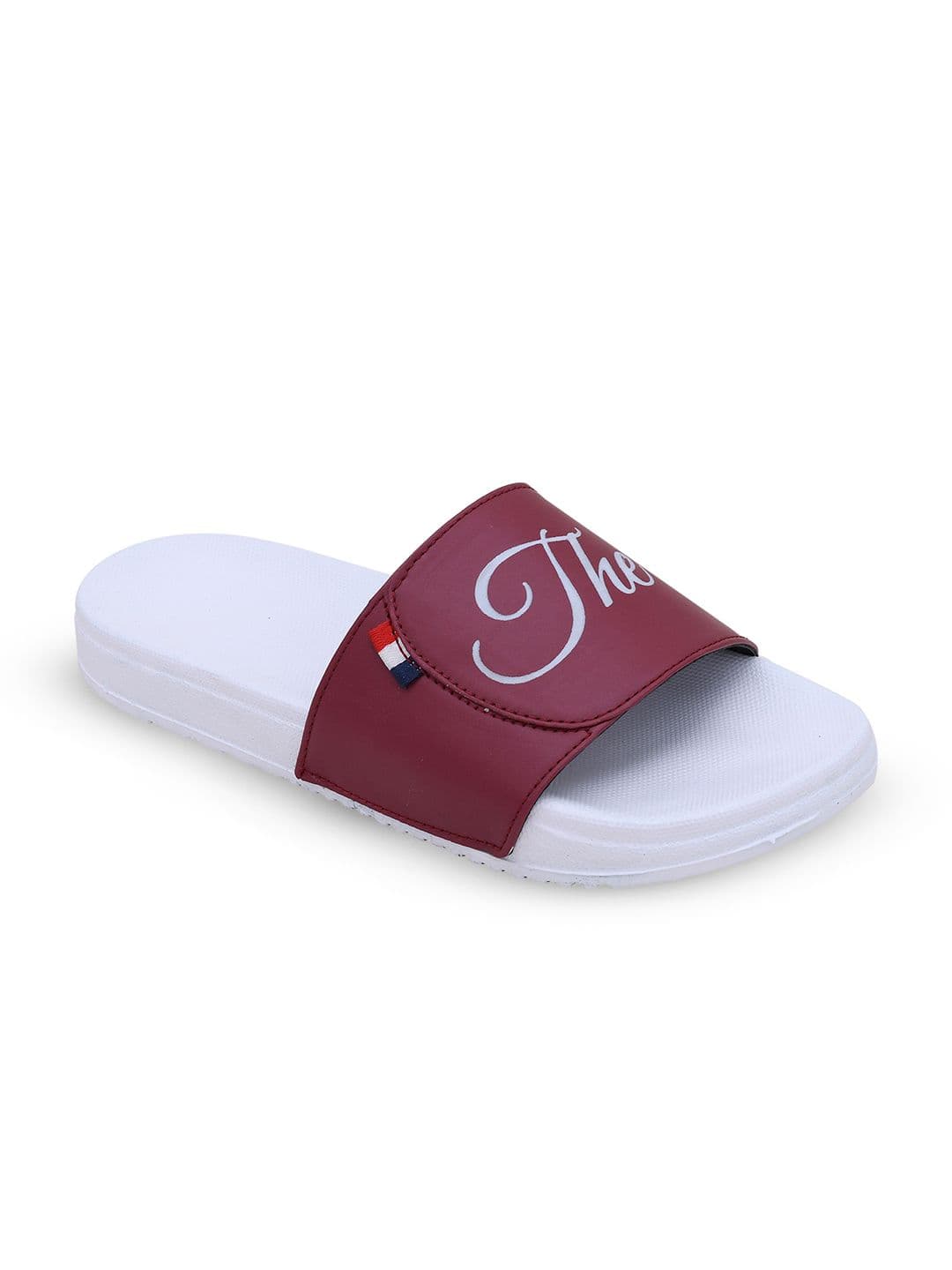PERY PAO Stylish Typography Printed Cushioned Footbed Sliders thumbnail 2