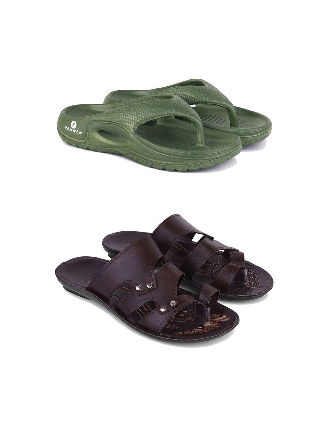 PENNEN Men Set Of 2 Anti-Skid Thong Flip-Flops - view 1