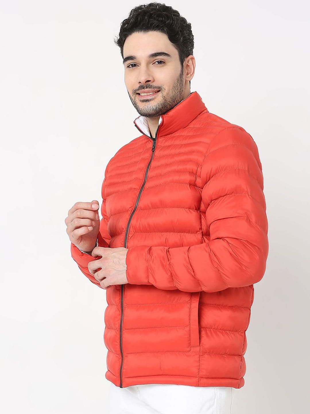SPYKAR Men Camouflage Striped Longline Puffer Jacket thumbnail 2