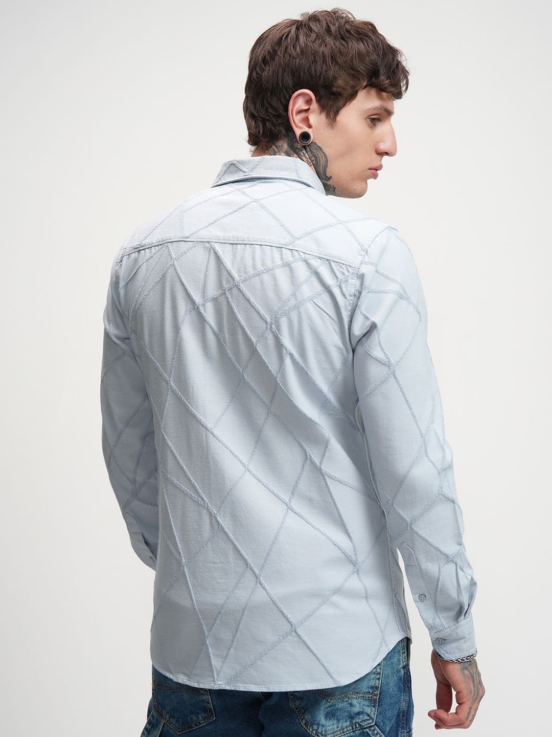 HIGHLANDER Men Cutaway Collar Comfort Slim Fit Casual Shirt thumbnail 5