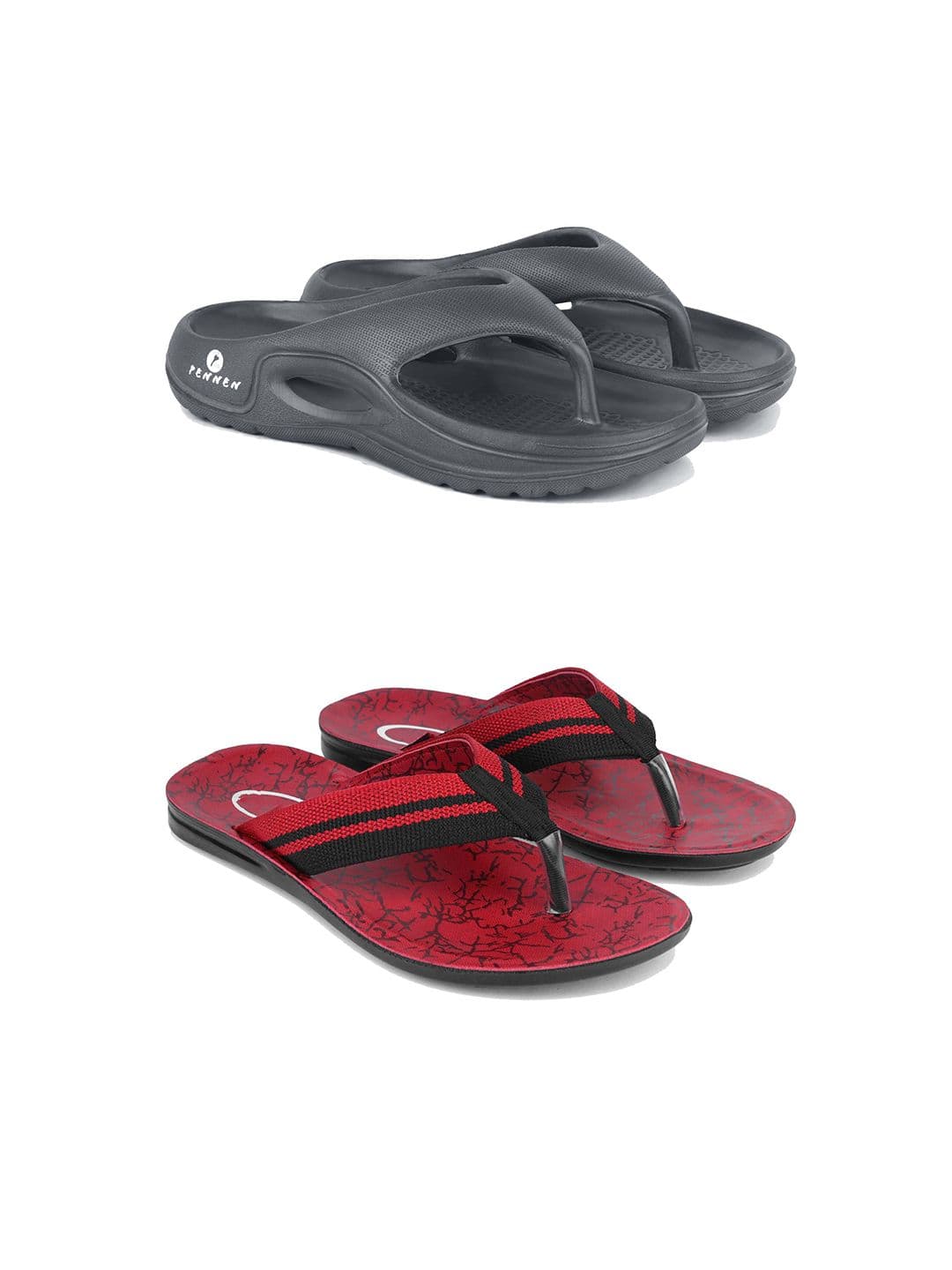 PENNEN Men Set Of 2 Thongs & Printed Sandals - view 1
