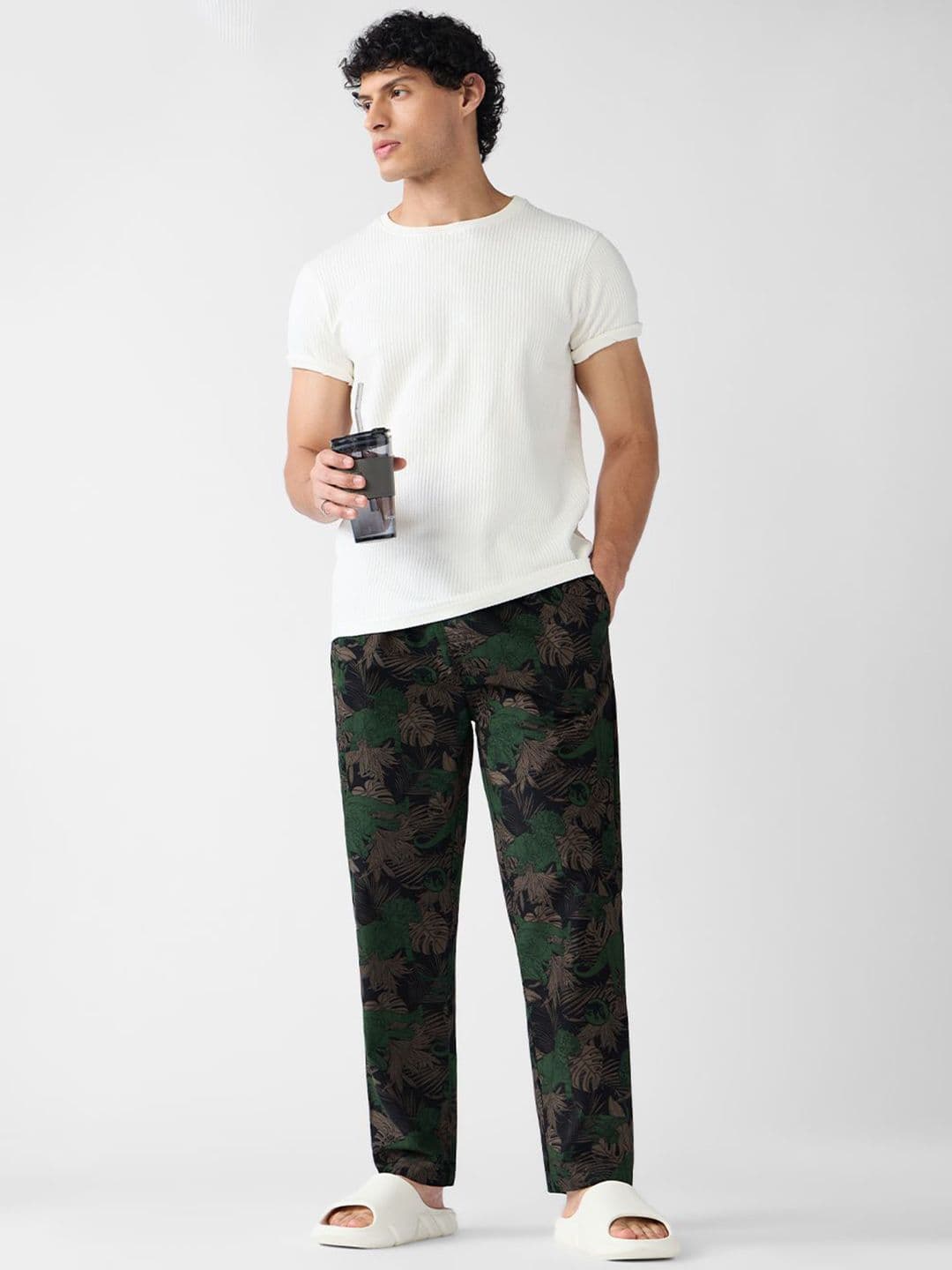The Souled Store Men Regular Fit Jurassic Park Printed Black Pajamas thumbnail 5