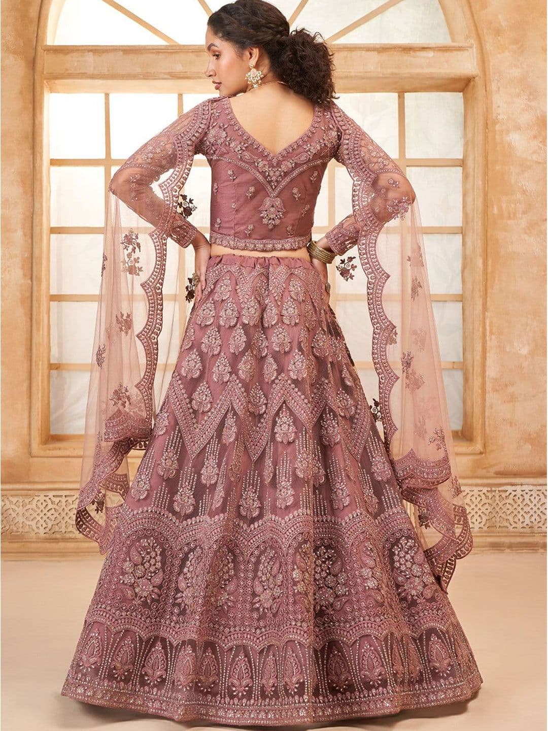 ZAALIMA FASHION Embellished Semi-Stitched Lehenga & Unstitched Blouse With Dupatta thumbnail 2