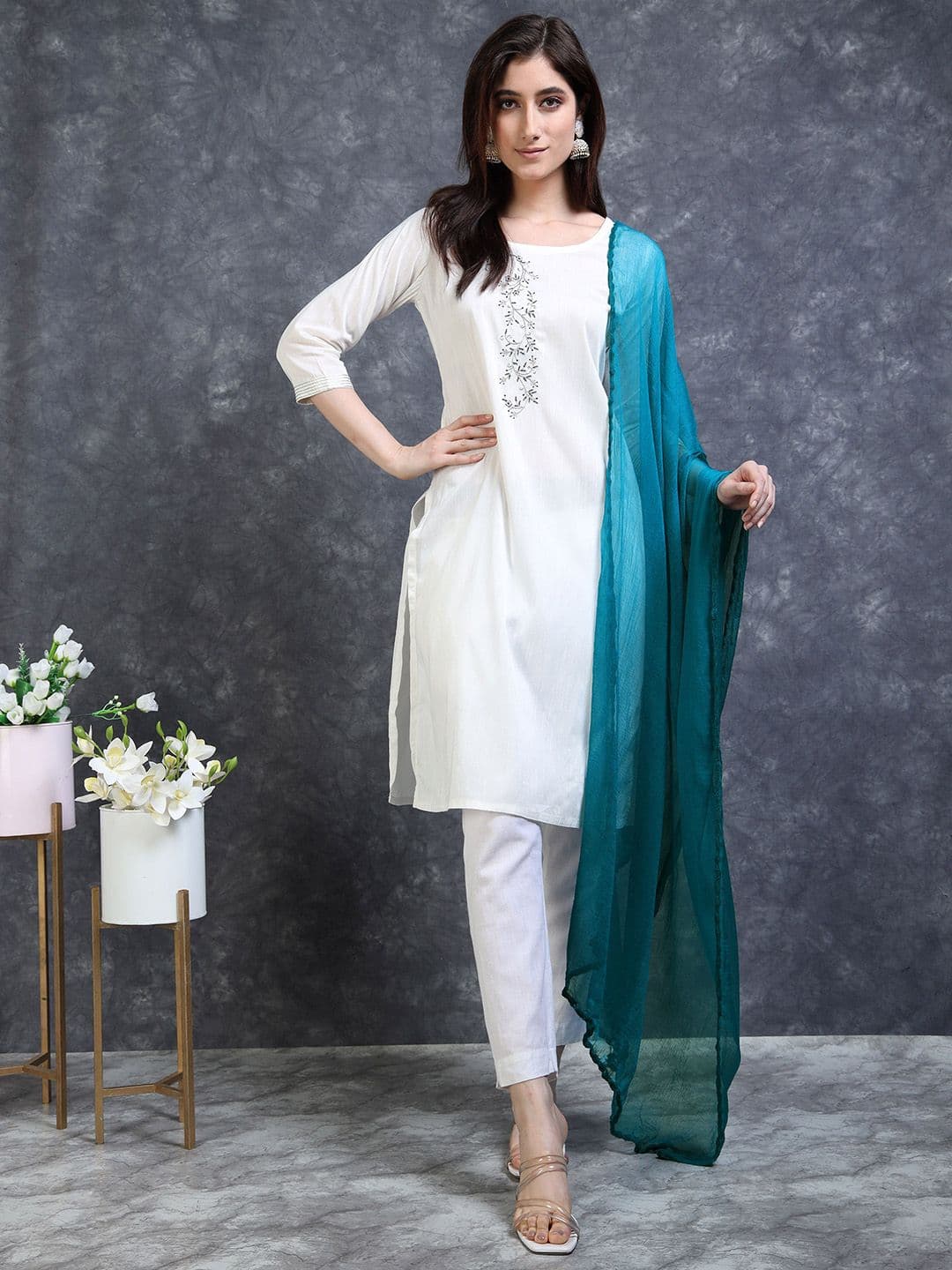 MIRAAN Ethnic Dupatta With Taping Border thumbnail 2