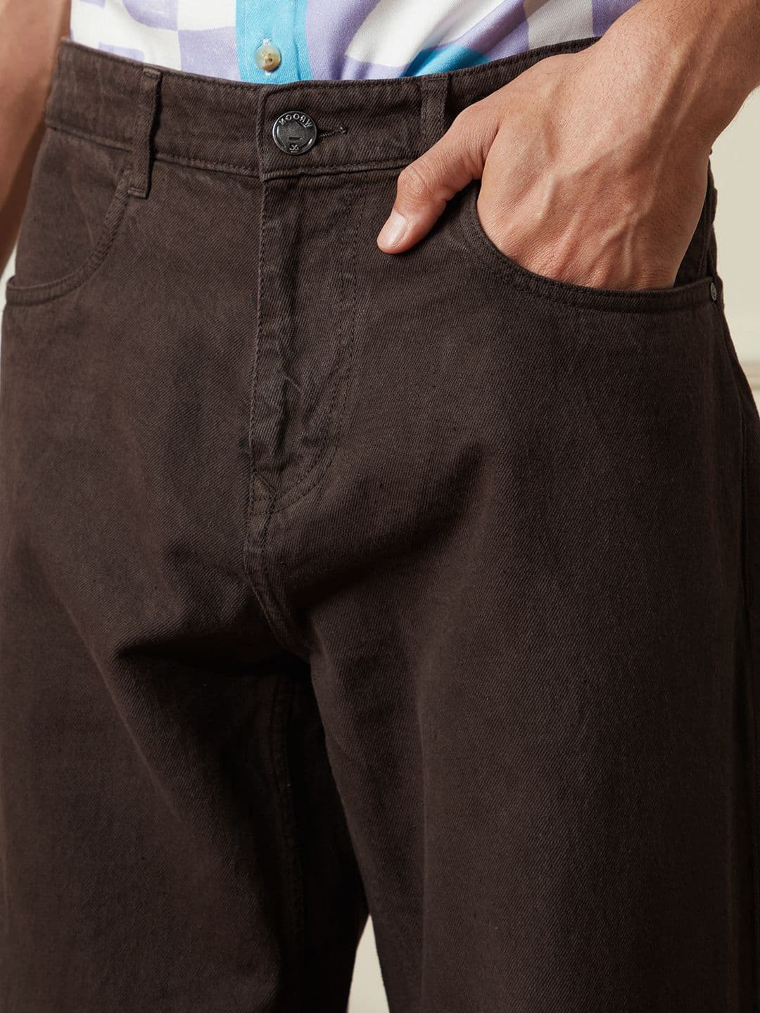 WROGN Men Pure Cotton Comfort Wide Leg Mid-Rise Jeans thumbnail 6