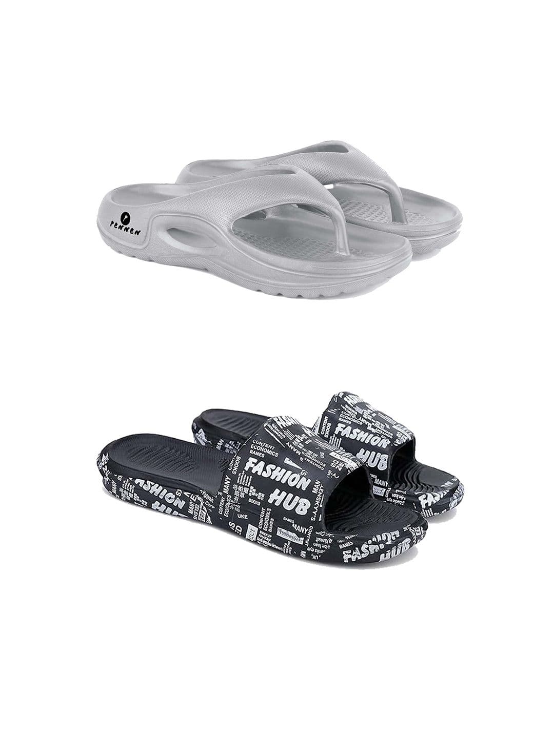 PENNEN Men Set Of 2 Soft & Lightweight Flip Flops & Slider Flip Flops - view 1