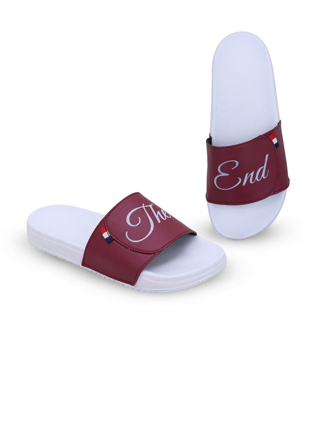 PERY PAO Stylish Typography Printed Cushioned Footbed Sliders thumbnail 3