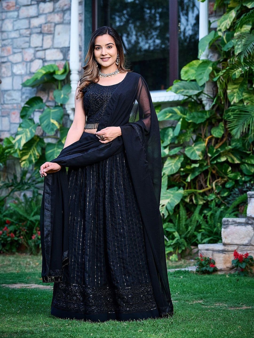 GRISHU COLLECTION Embroidered Ready to Wear Lehenga & Blouse With Dupatta thumbnail 2