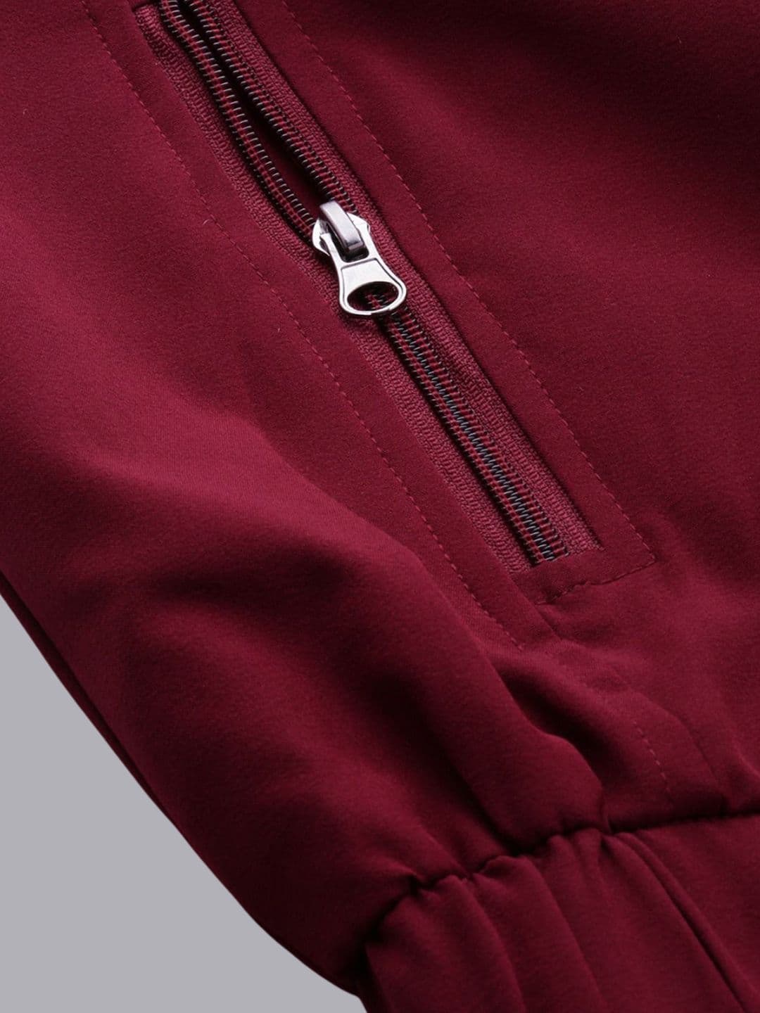 VOXATI Men Solid Mock Collar Bomber Windcheater Jacket thumbnail 2