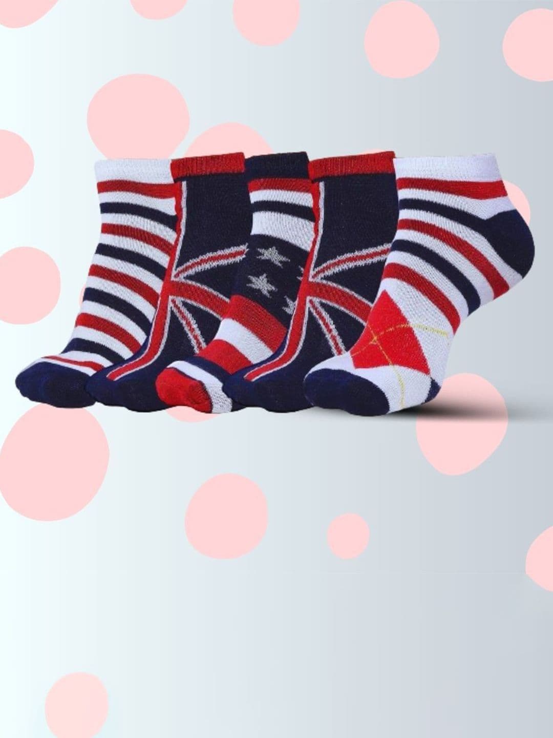 MJE Men Pack Of 5 Patterned Ankle Length Socks - view 1