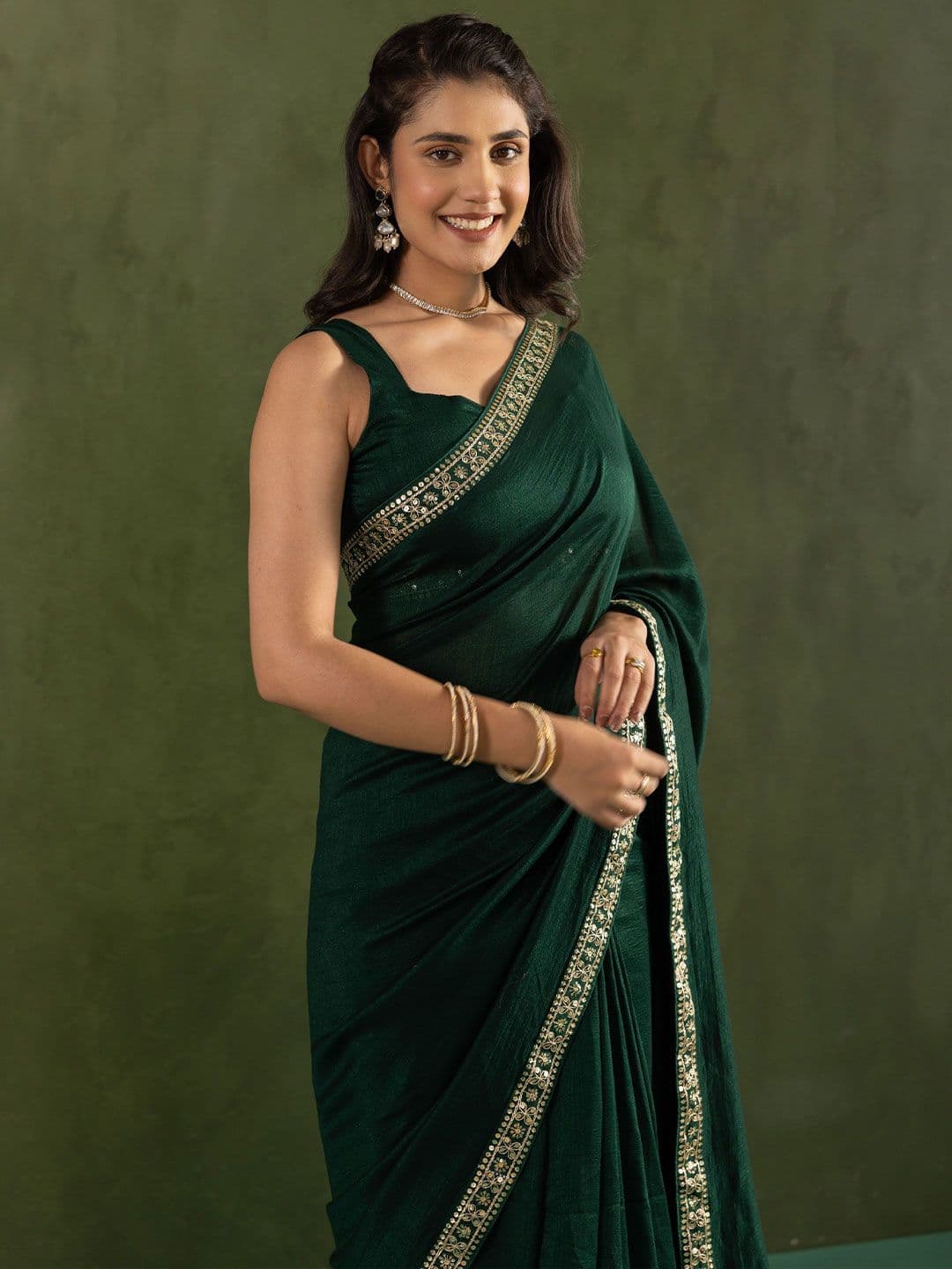 KAYOMMI Pure Chiffon Ready to Wear Saree thumbnail 3