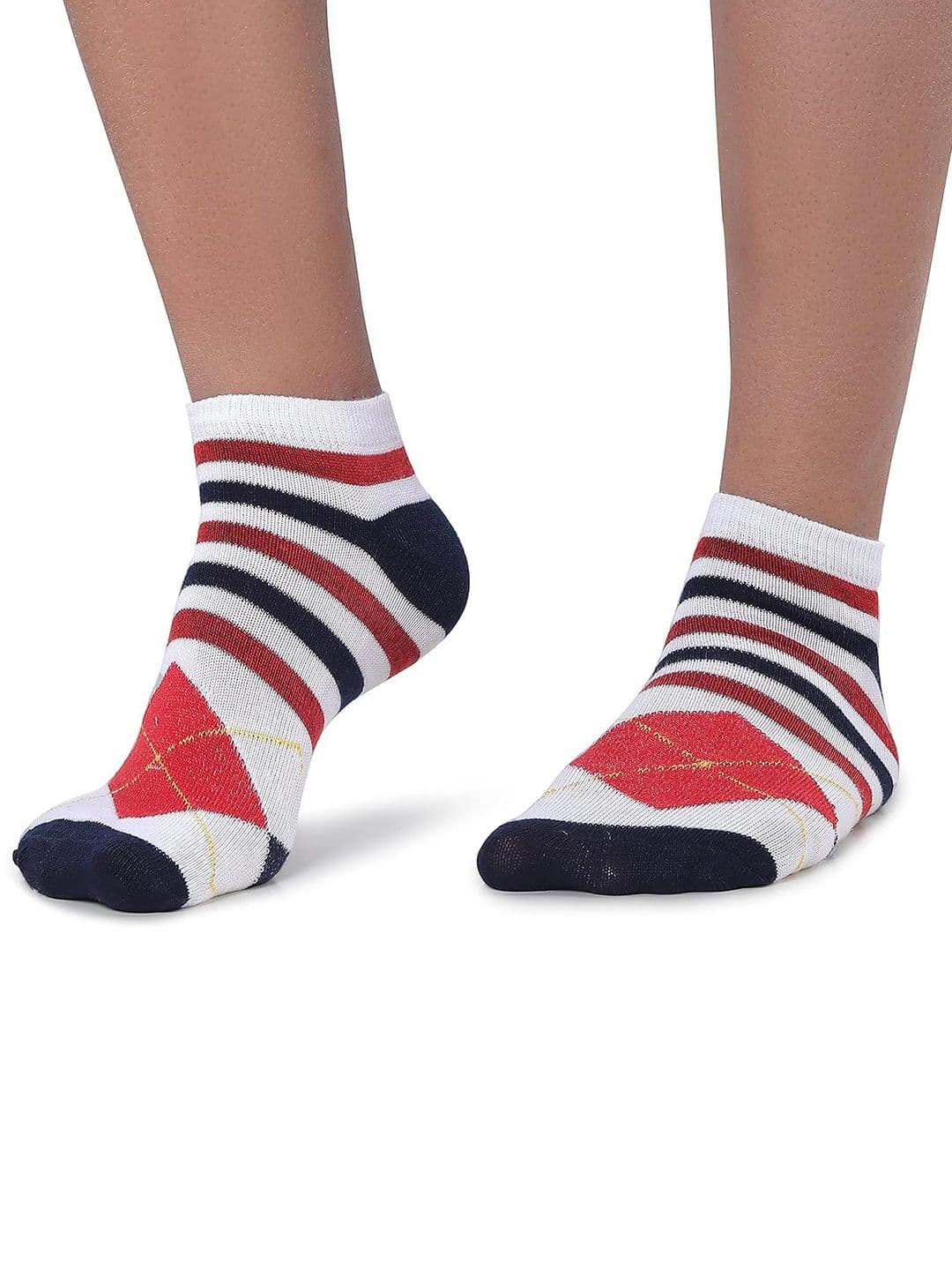 MJE Men Pack Of 5 Patterned Cotton Ankle Length Socks thumbnail 5