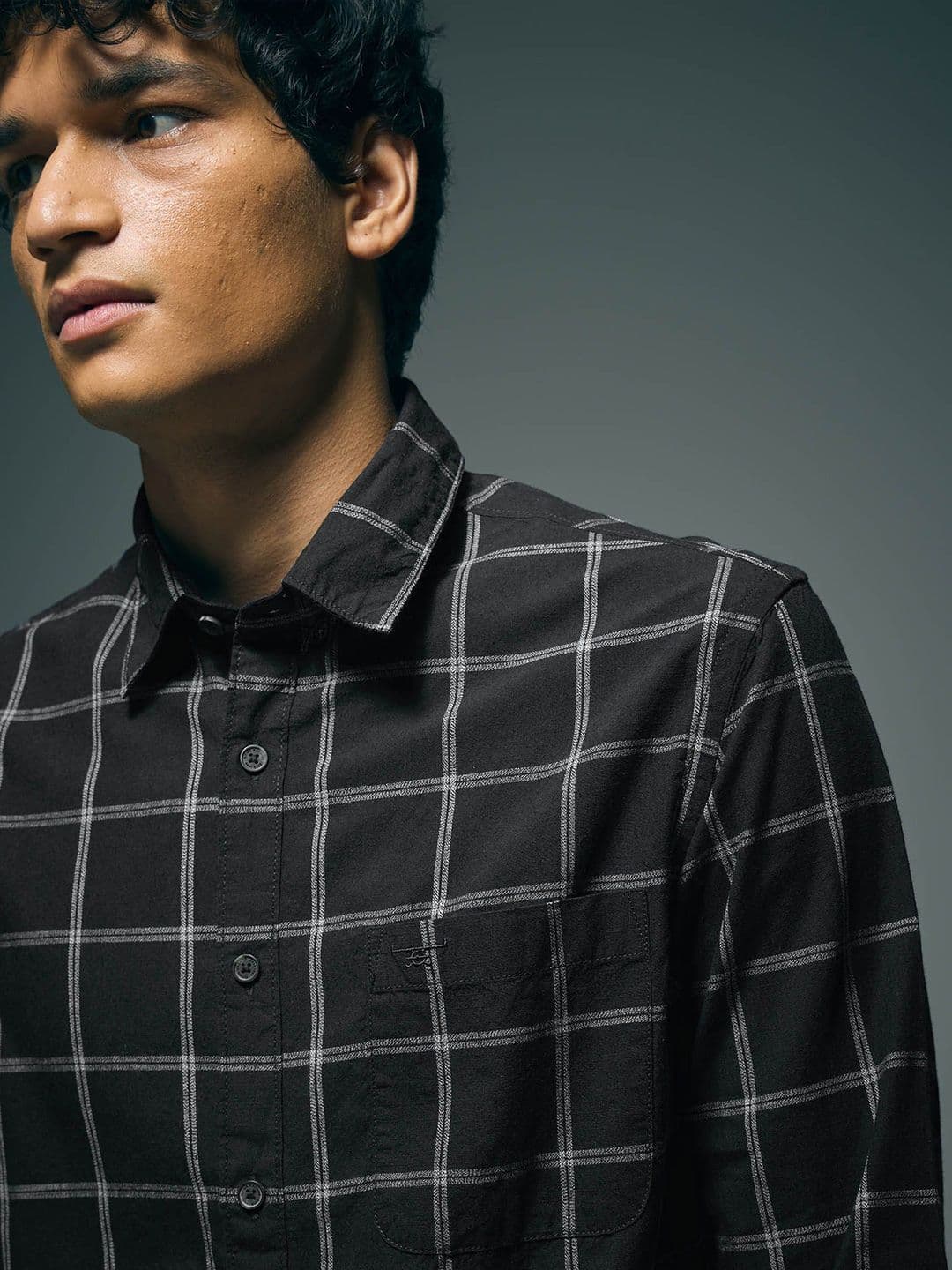 Flying Machine Men Slim Fit Checked Casual Shirt thumbnail 3