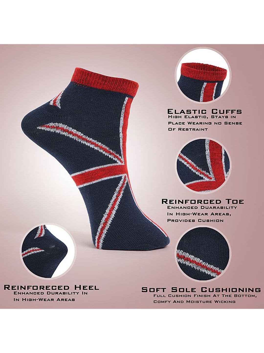 MJE Men Pack Of 5 Patterned Ankle Length Socks thumbnail 3