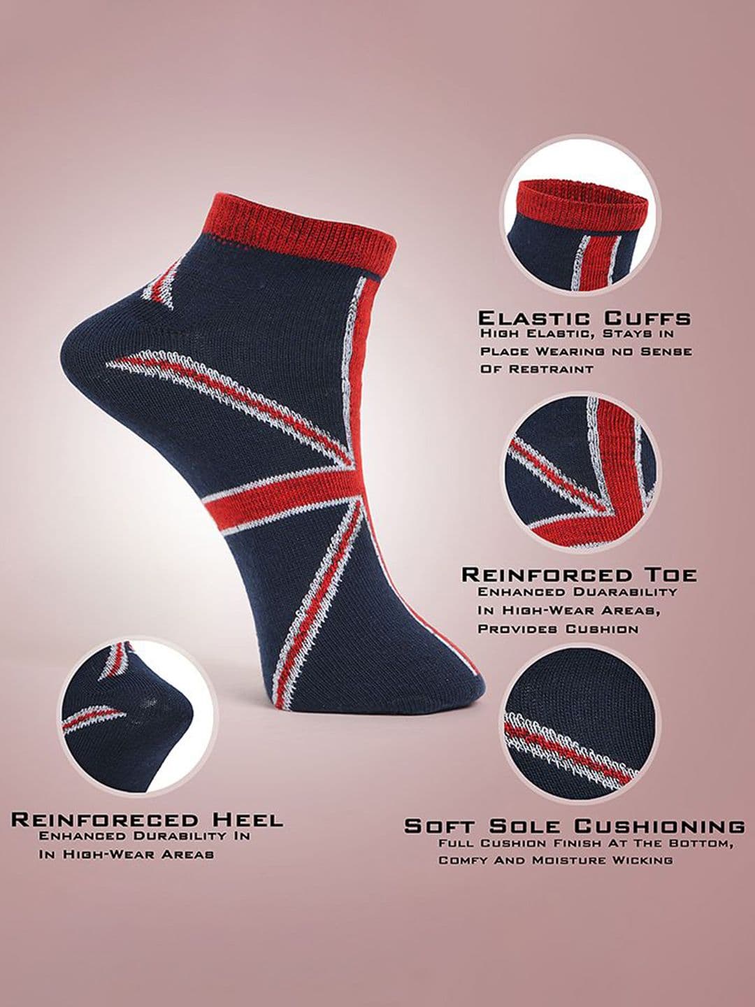MJE Men Pack Of 5 Patterned Ankle Length Socks thumbnail 5