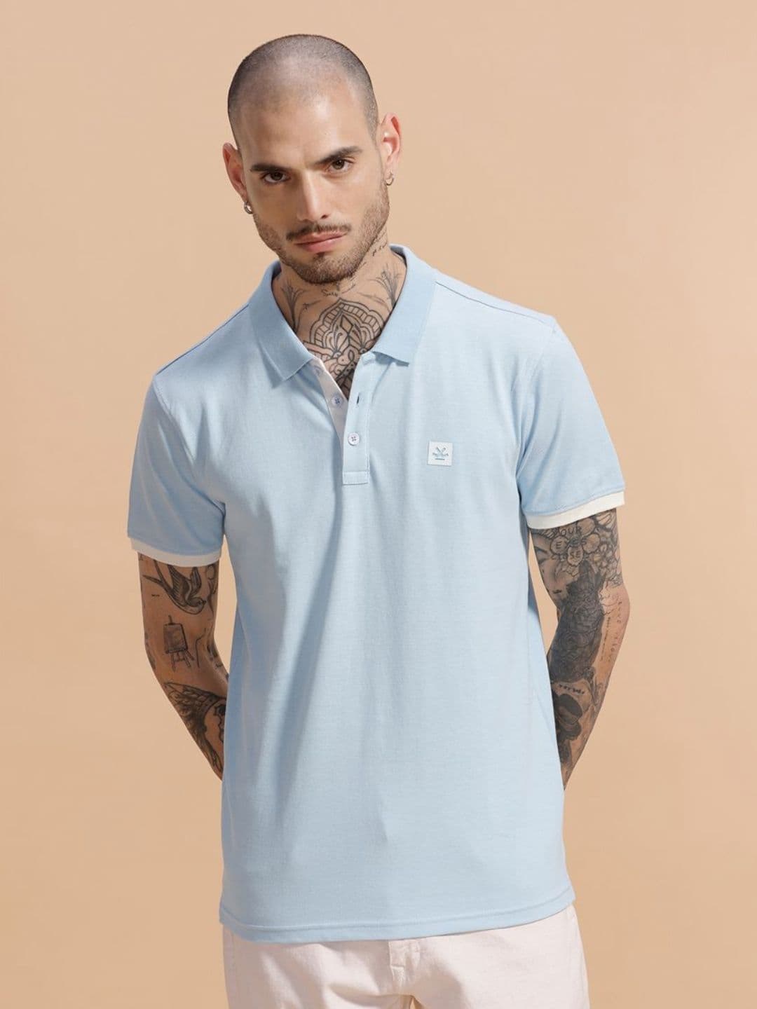 WROGN Men Polo Collar Slim Fit T-shirt - view 1