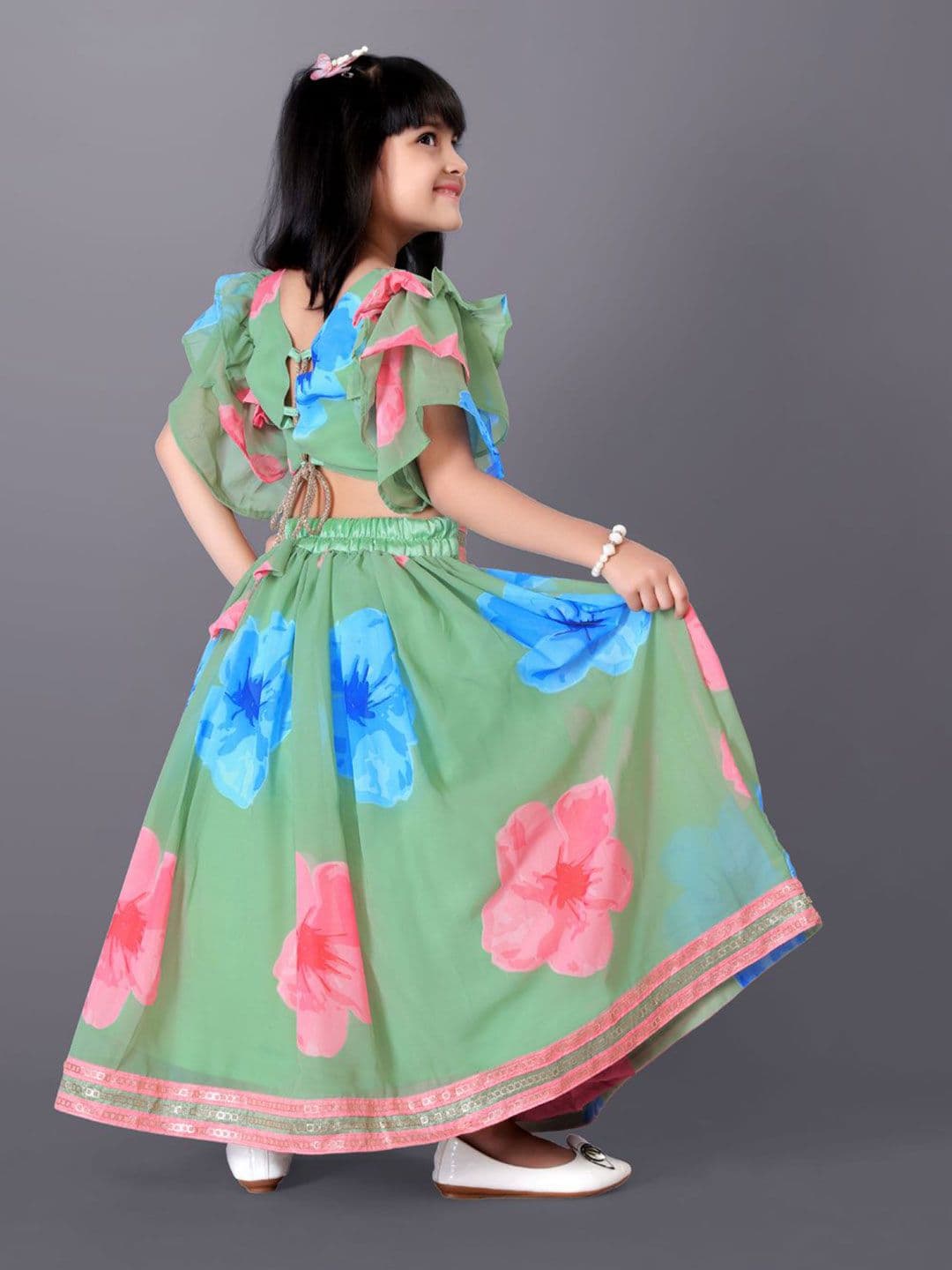 BAESD Girls Printed Ready to Wear Lehenga & thumbnail 2