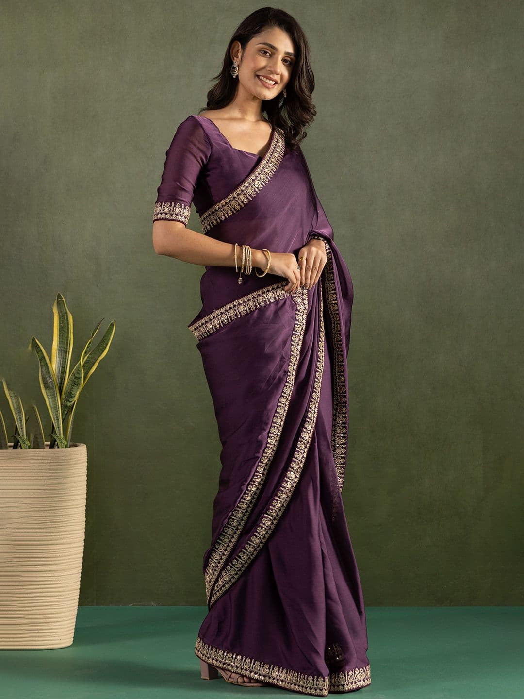 KAYOMMI Pure Chiffon Ready to Wear Saree thumbnail 6