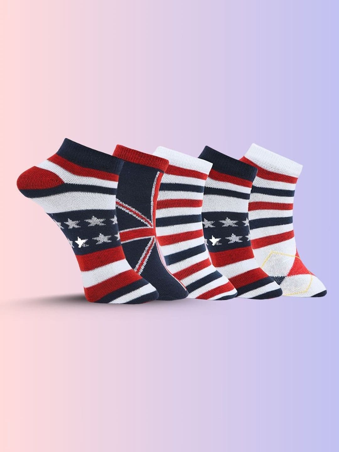 MJE Men Pack Of 5 Patterned Ankle-Length Socks - view 1