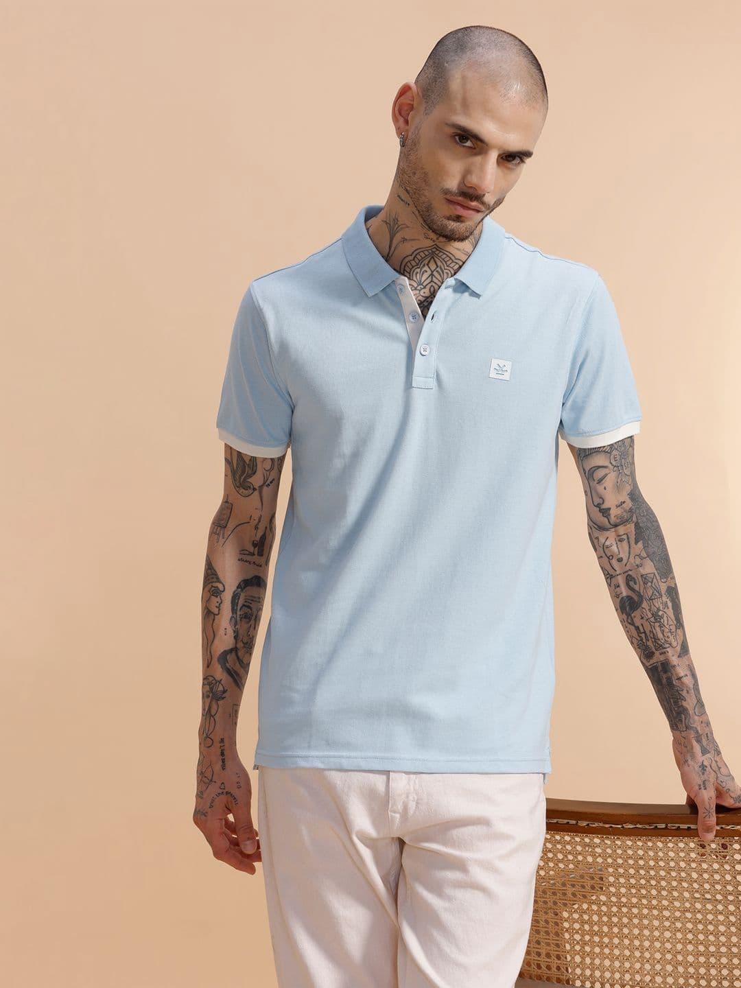 WROGN Men Polo Collar Slim Fit T-shirt thumbnail 2