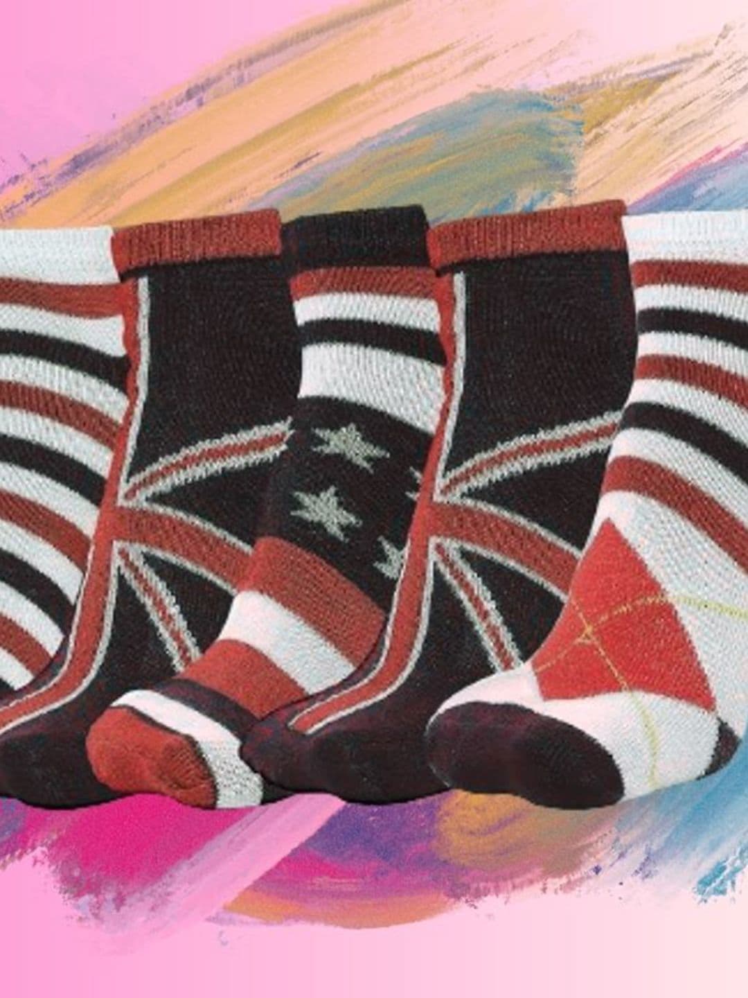 MJE Men Pack Of 5 Patterned Cotton Ankle Length Socks thumbnail 3
