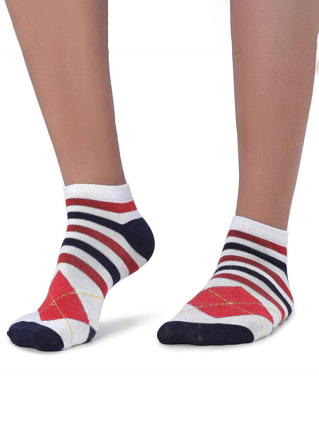 MJE Men Pack Of 5 Printed Anti-Odour Ankle-Length Socks thumbnail 2