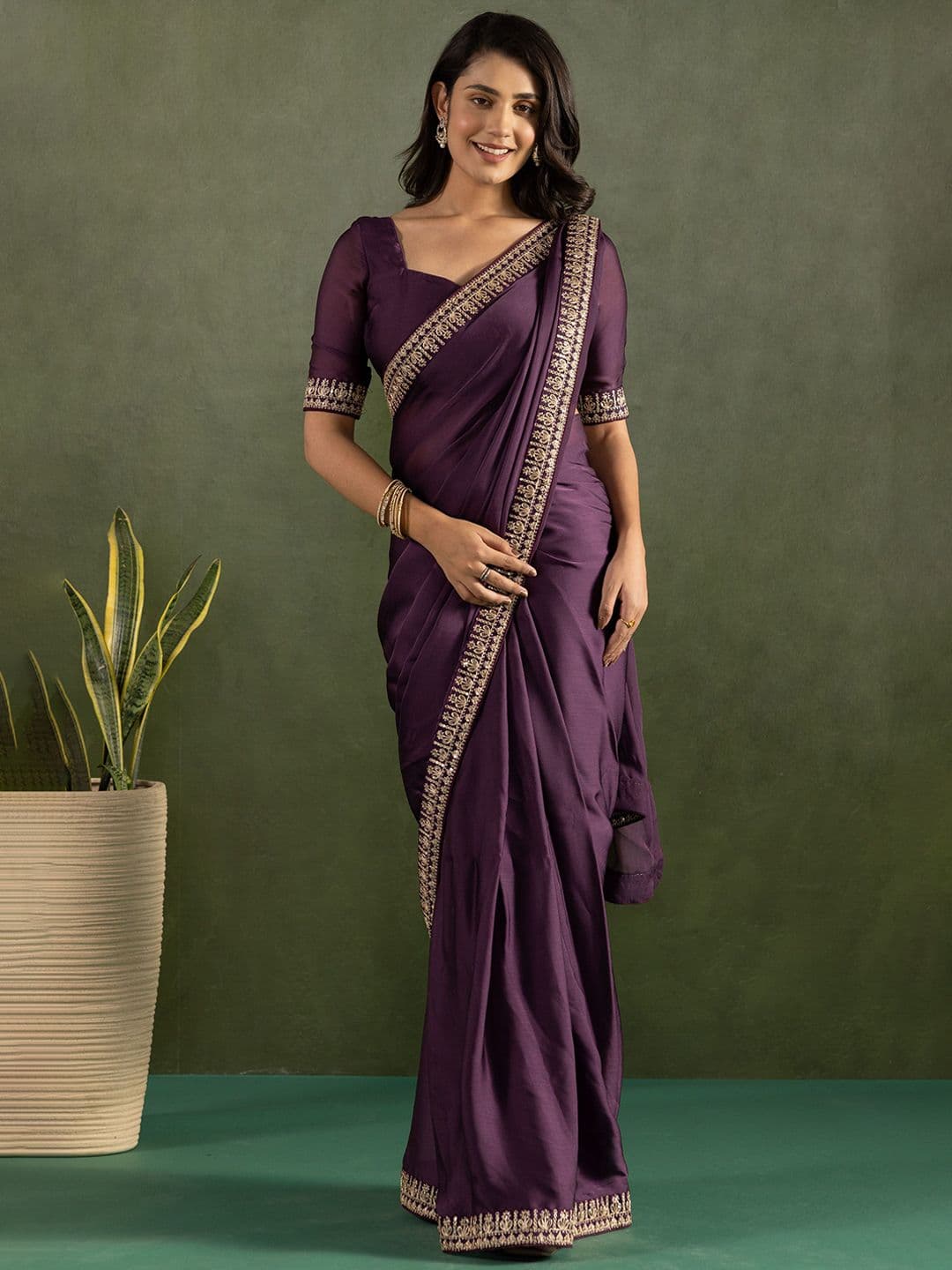KAYOMMI Pure Chiffon Ready to Wear Saree thumbnail 7