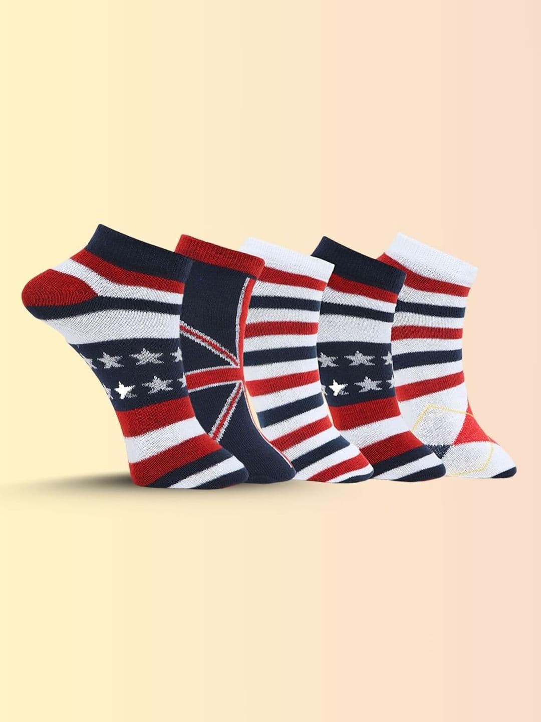 MJE Men Pack Of 5 Patterned Ankle Length Socks - view 1