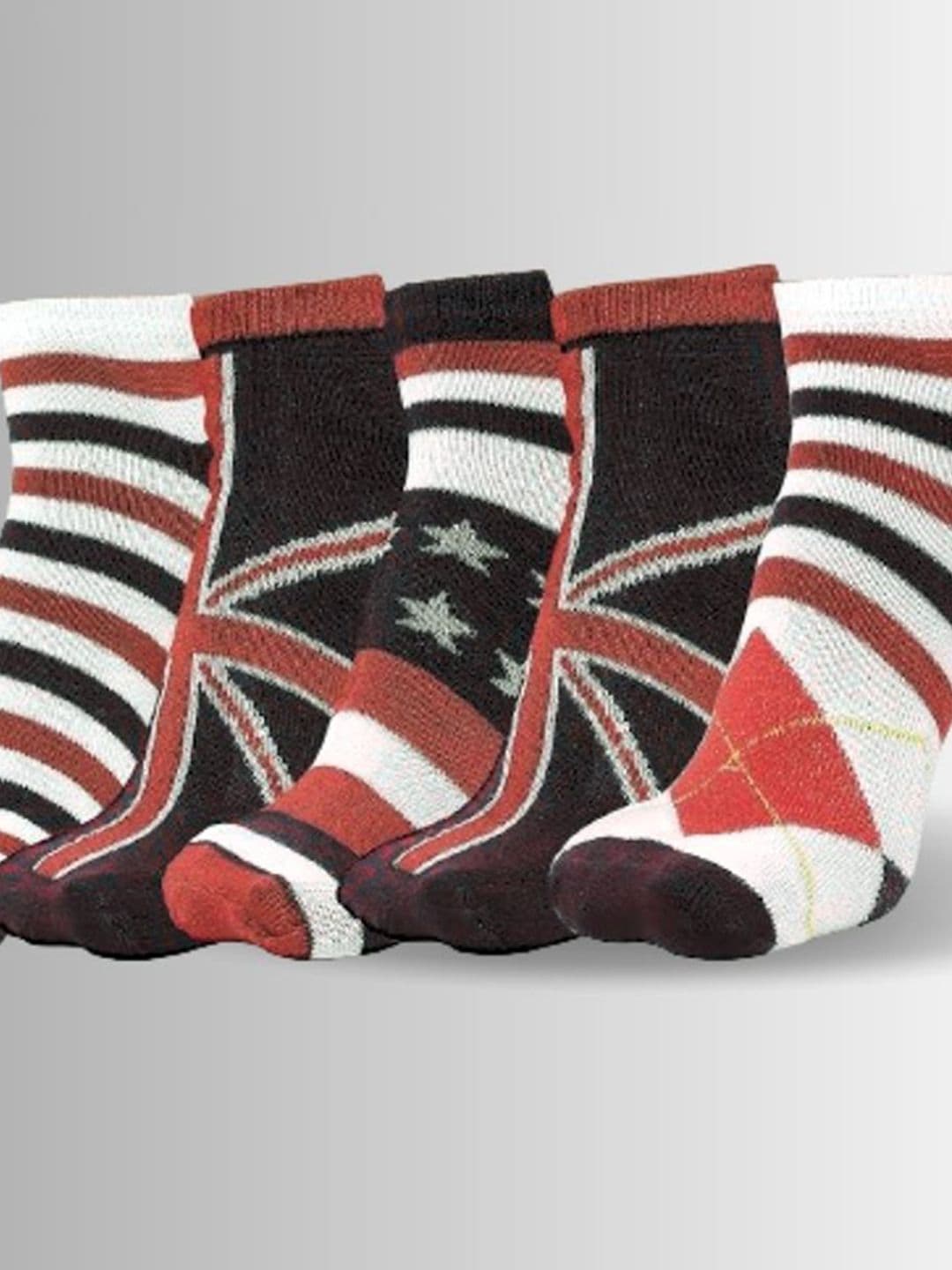 MJE Men Pack Of 5 Patterned Cotton Ankle Length Socks thumbnail 7