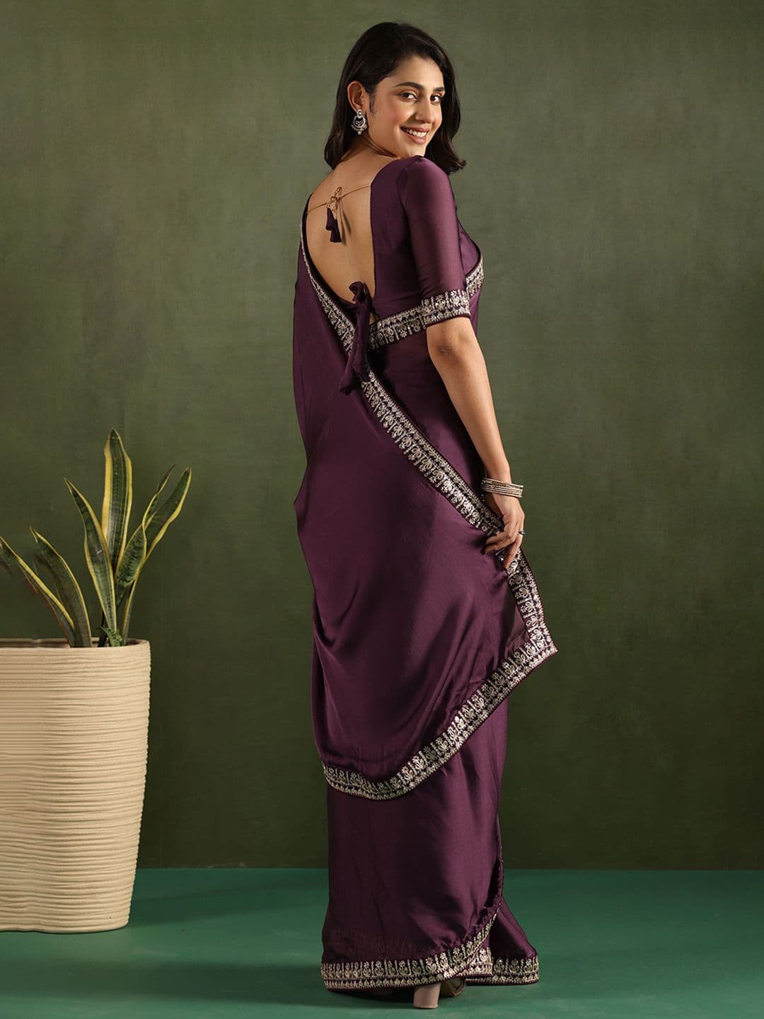 KAYOMMI Pure Chiffon Ready to Wear Saree thumbnail 3