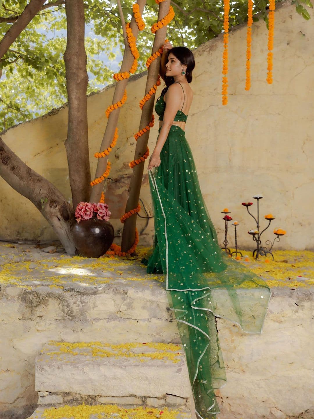 DEASHA INDIA Embroidered Ready to Wear Lehenga & Blouse With Dupatta thumbnail 4