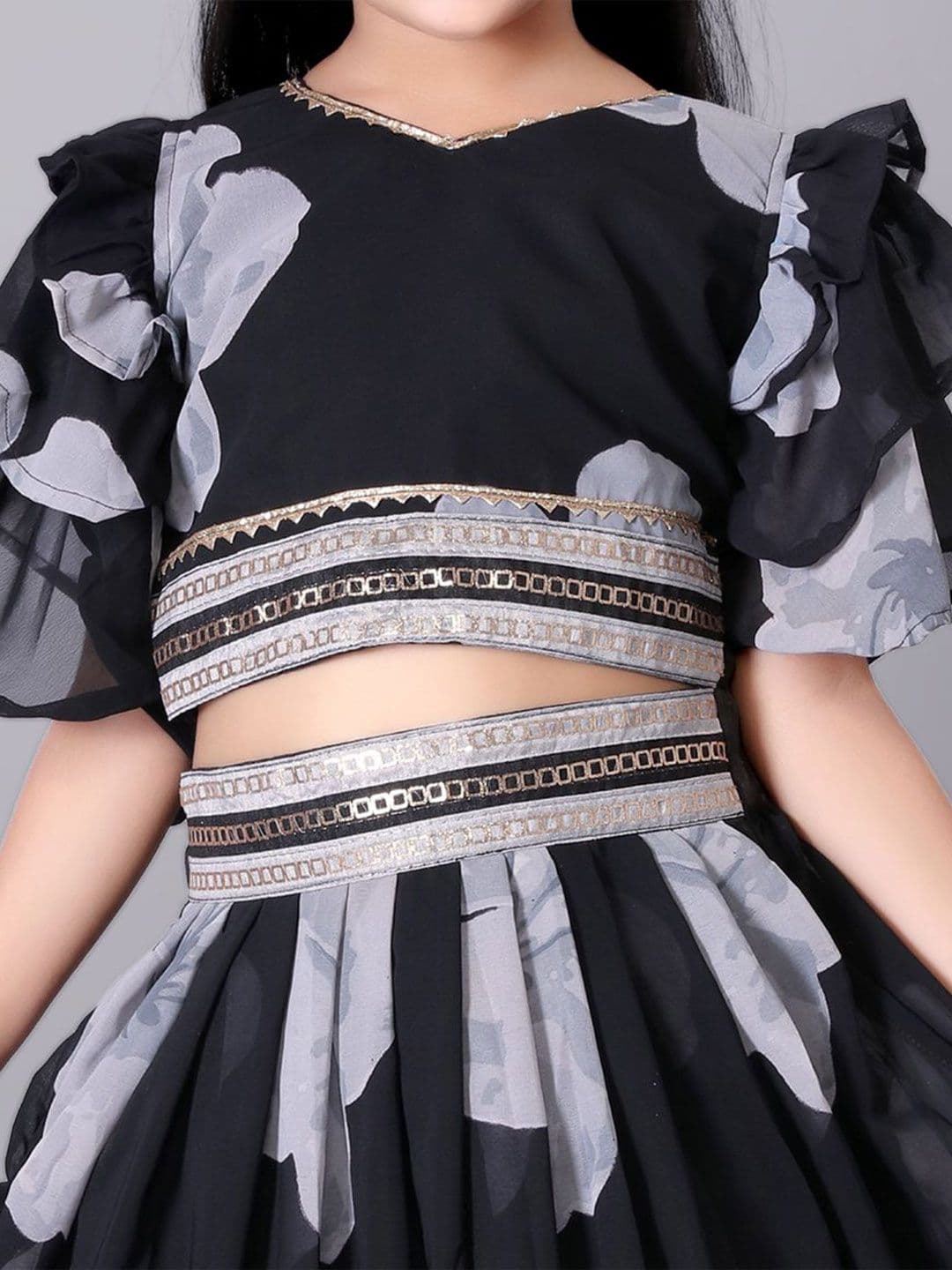 BAESD Girls Printed Ready to Wear Lehenga & thumbnail 4