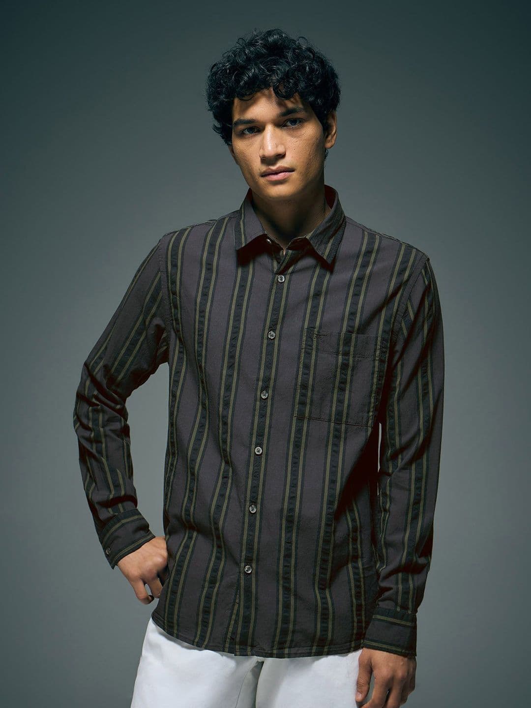 Flying Machine Men Classic Striped Casual Shirt thumbnail 5