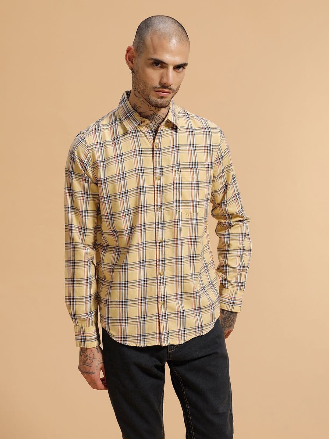 WROGN Comfort Tartan Checks Checked Casual Shirt thumbnail 4