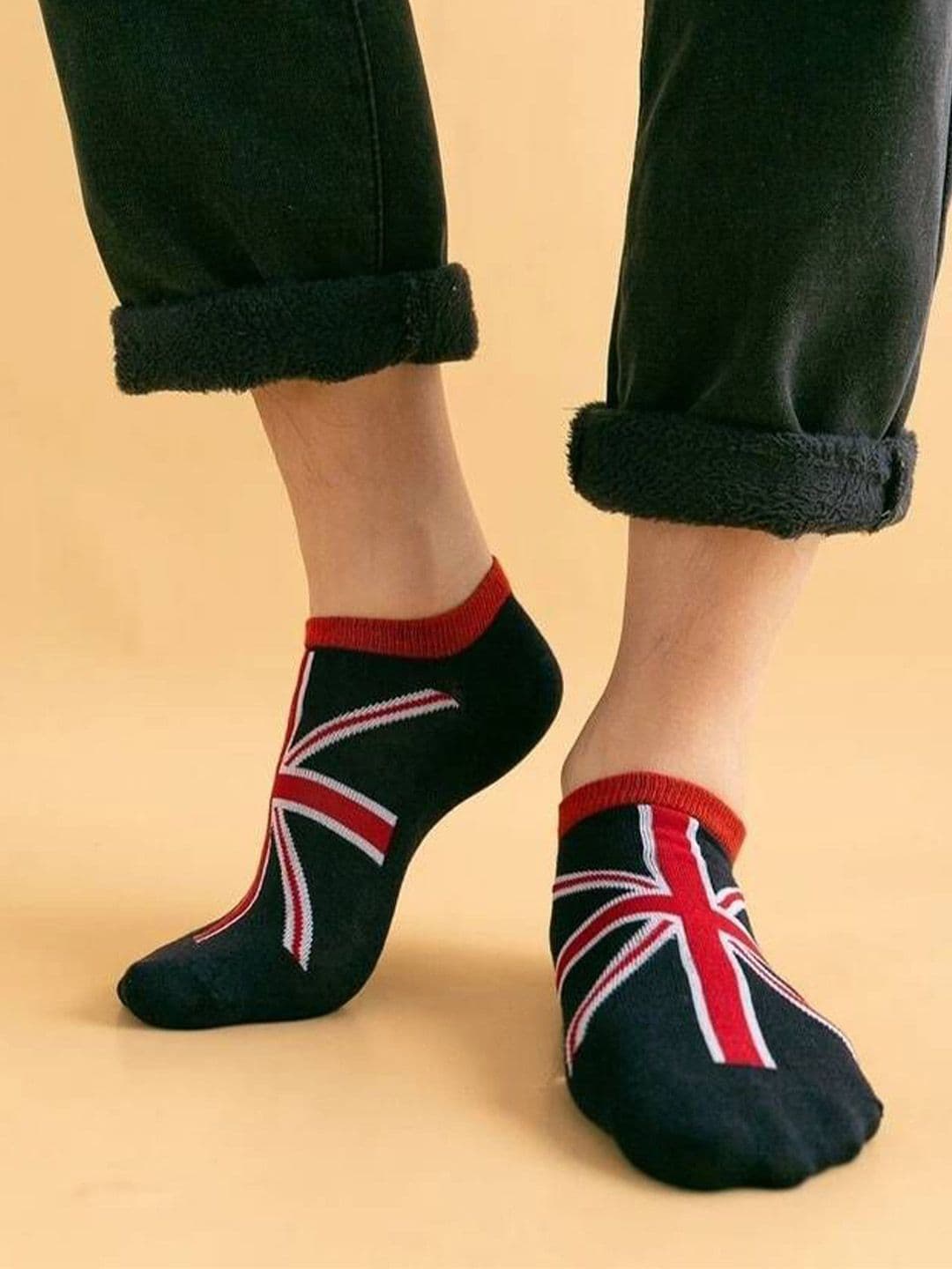 MJE Men Pack Of 5 Patterned Ankle Length Socks thumbnail 7