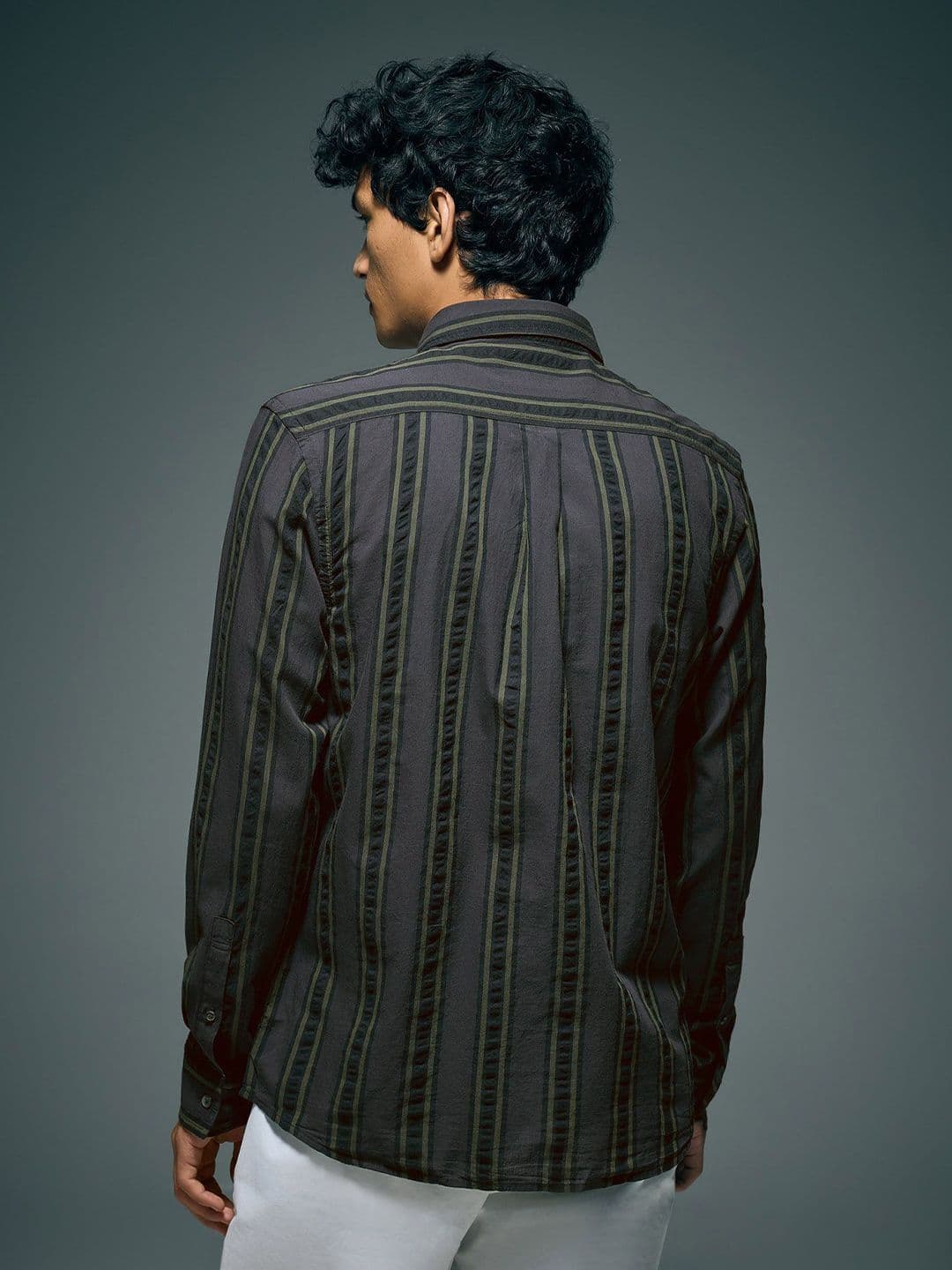 Flying Machine Men Classic Striped Casual Shirt thumbnail 2