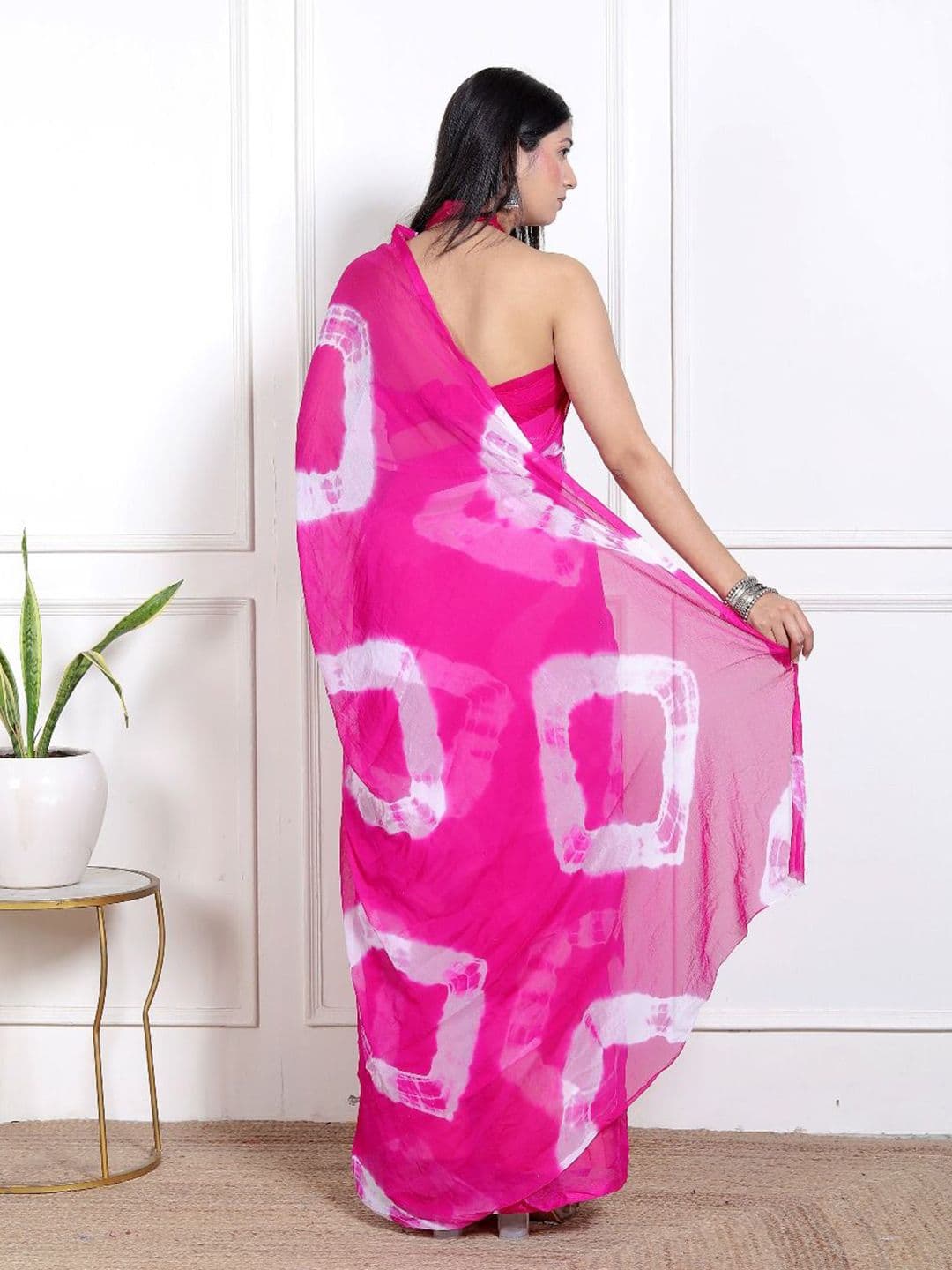 VL SAREES Bandhani Poly Chiffon Designer Bandhani Saree thumbnail 4
