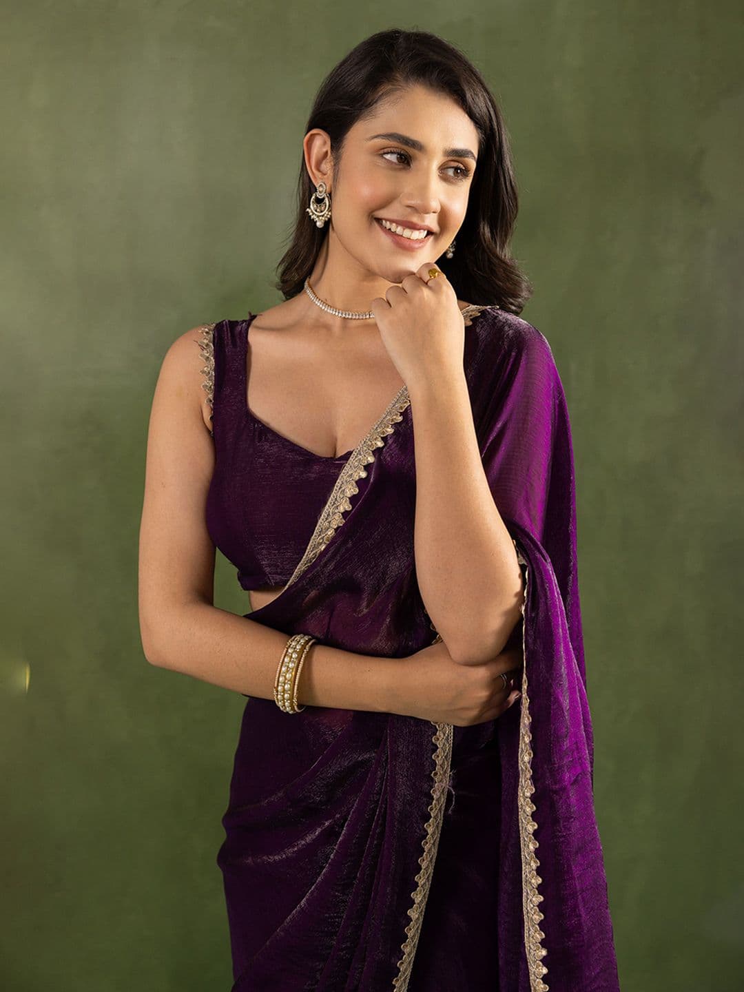 KAYOMMI Pure Chiffon Ready to Wear Saree thumbnail 5