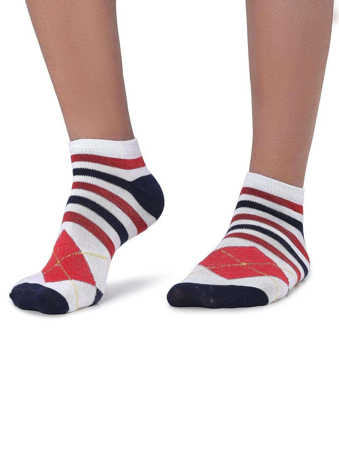 MJE Men Pack Of 5 Patterned Ankle Length Socks thumbnail 2