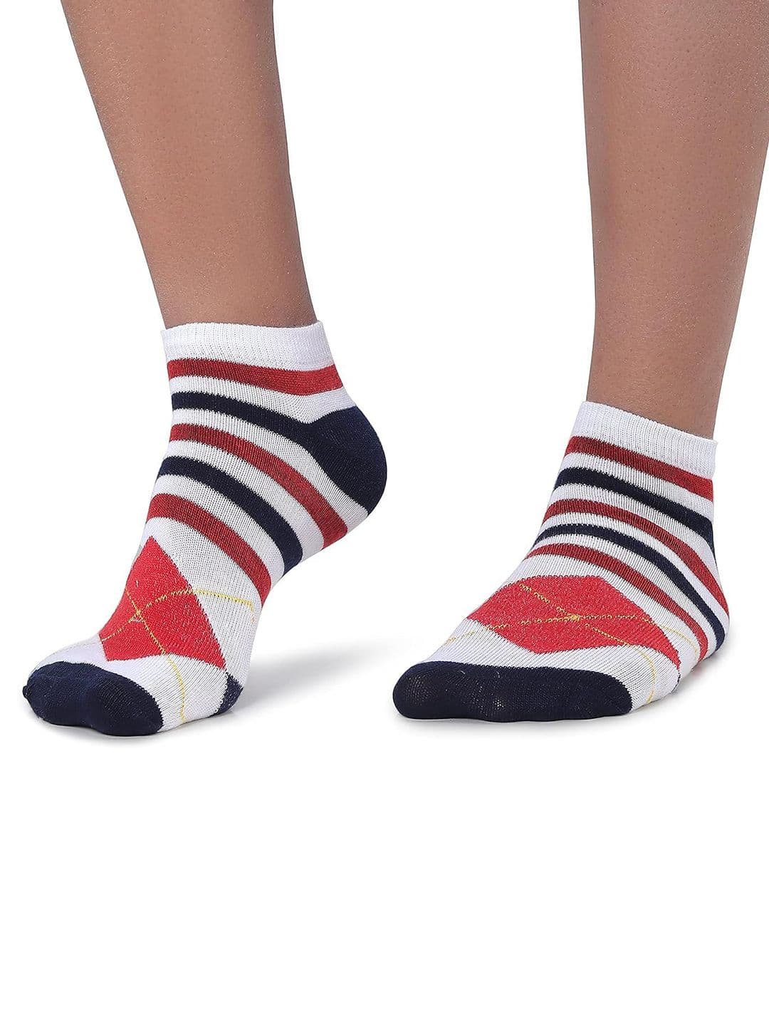 MJE Men Pack Of 5 Patterned Cotton Ankle Length Socks thumbnail 6