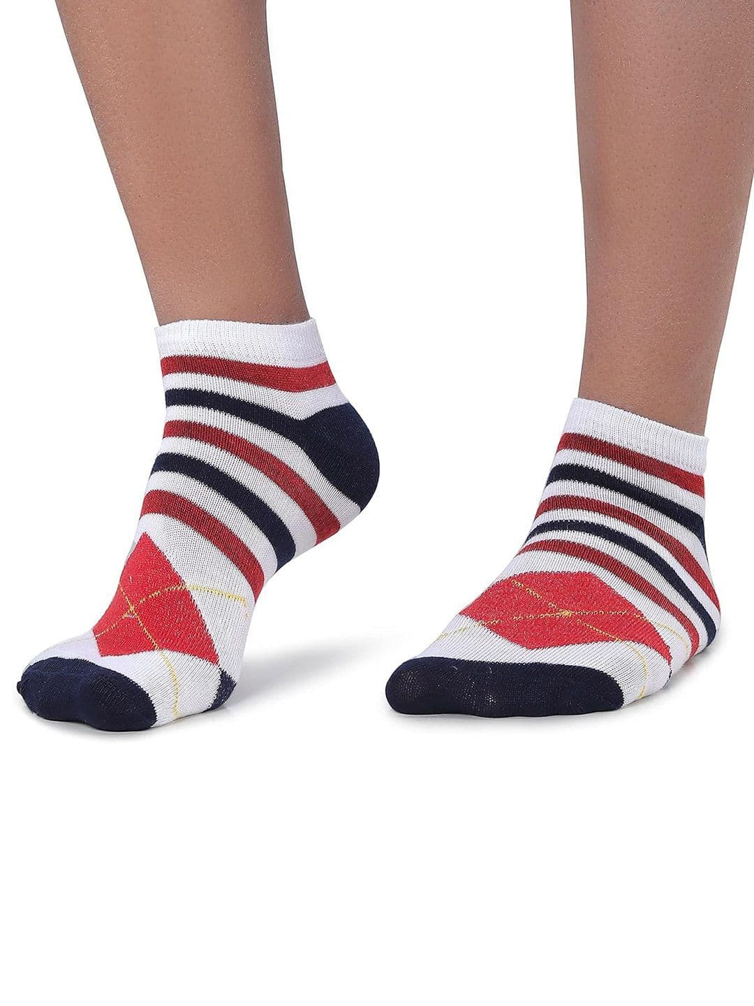 MJE Men Pack Of 5 Striped Ankle Length Socks thumbnail 7