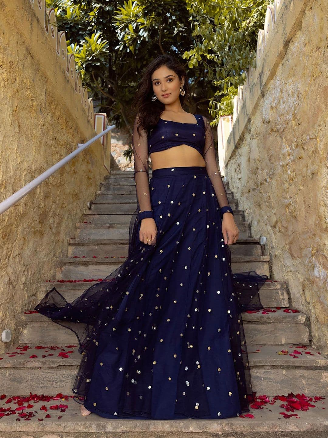 DEASHA INDIA Embroidered Ready to Wear Lehenga & Blouse With Dupatta thumbnail 4