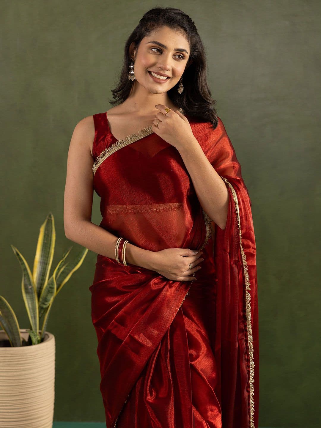 KAYOMMI Pure Chiffon Ready to Wear Saree thumbnail 3