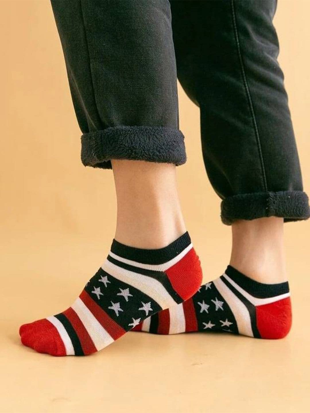 MJE Men Pack Of 5 Patterned Ankle Length Socks thumbnail 2