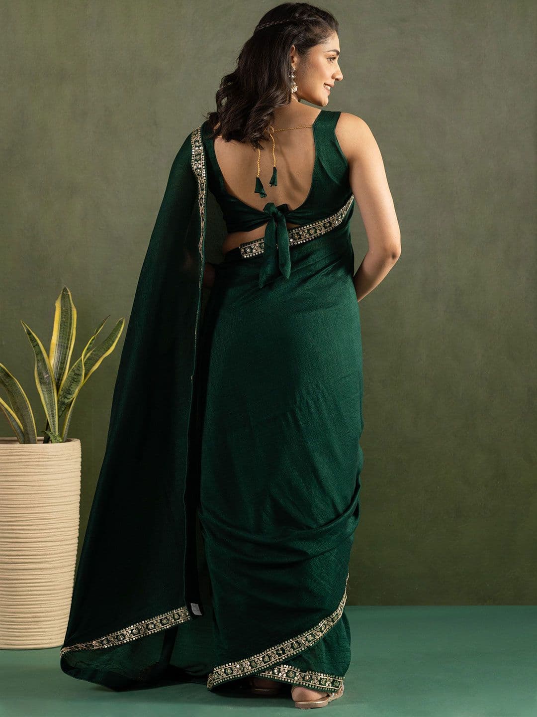 KAYOMMI Pure Chiffon Ready to Wear Saree thumbnail 6