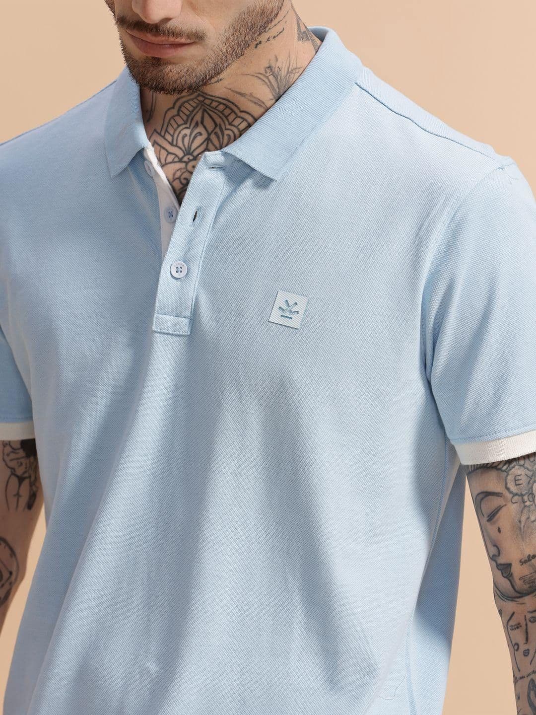 WROGN Men Polo Collar Slim Fit T-shirt thumbnail 6