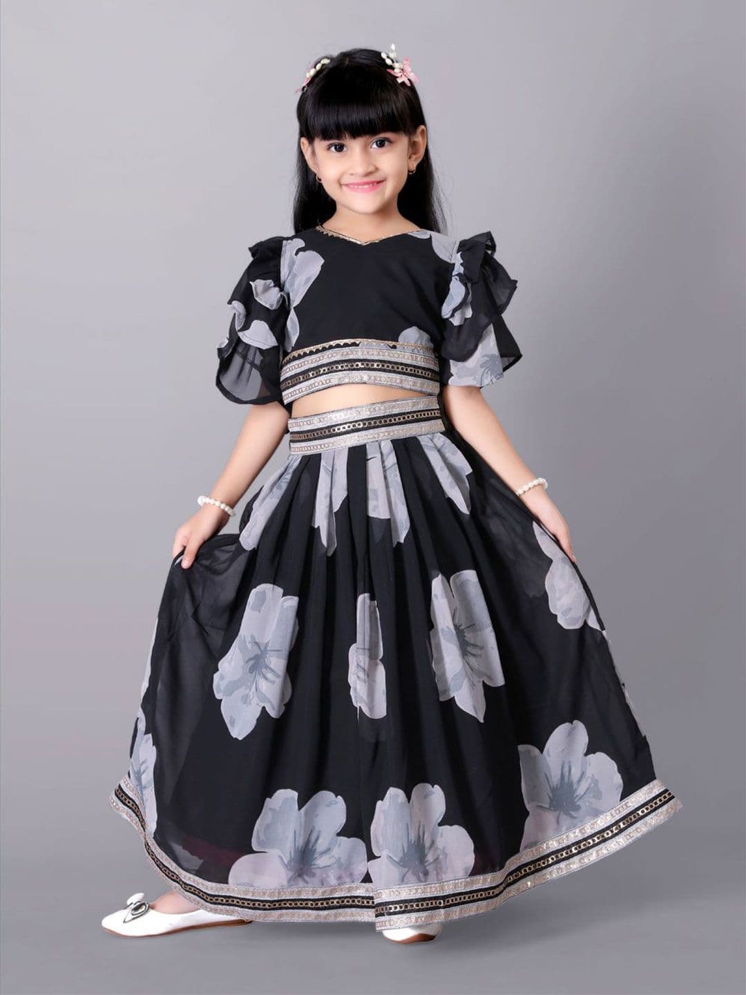 BAESD Girls Printed Ready to Wear Lehenga & - view 1