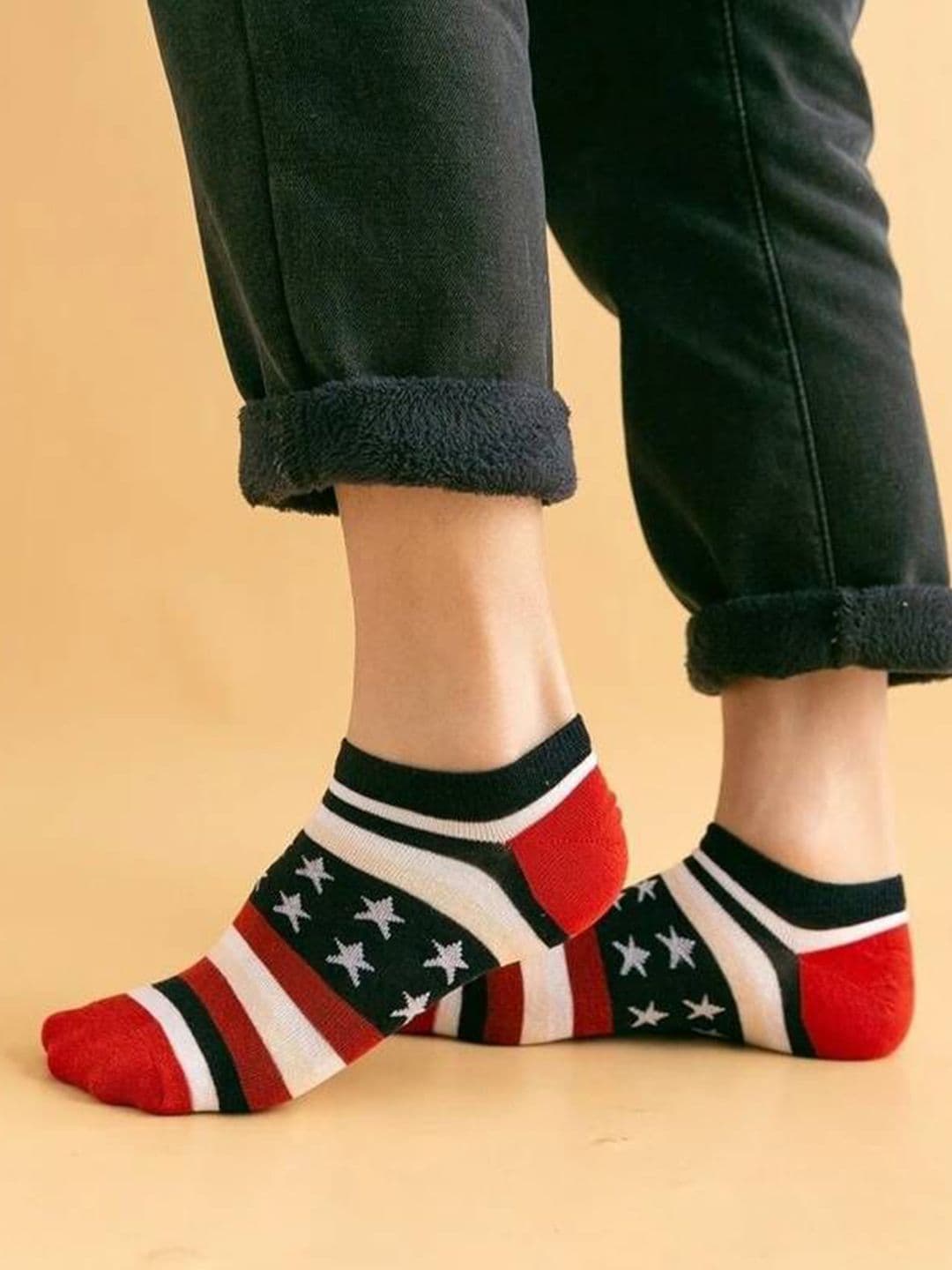 MJE Men Pack Of 5 Patterned Ankle Length Socks thumbnail 6